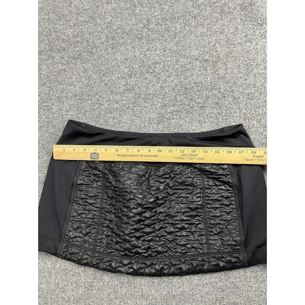 Zella Skirt Womens Large Black Quilted Athletic‎ Running Pull On Zip Pocket Gym